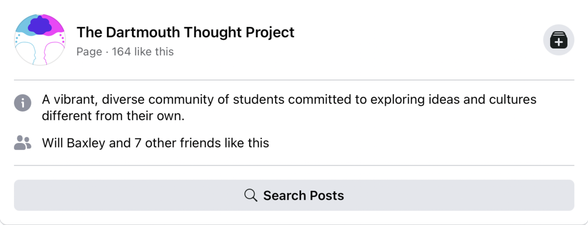 old thought project logo in use on facebook, with icon obstructed and unclear in small format
